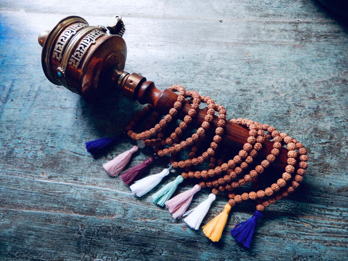 Load image into Gallery viewer, Nepalese Rudraksha Bracelets with Colorful tassels
